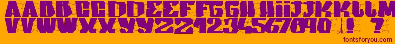 Arakphobia Font – Purple Fonts on Orange Background
