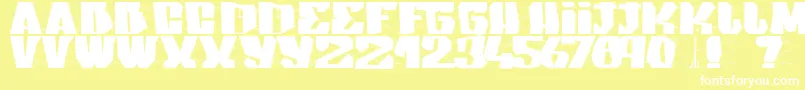 フォントArakphobia – 黄色い背景に白い文字