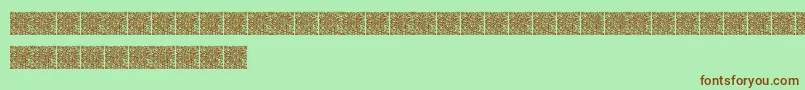 Fonte Qrcodex – fontes marrons em um fundo verde