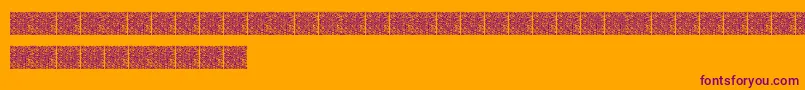 Qrcodex-Schriftart – Violette Schriften auf orangefarbenem Hintergrund