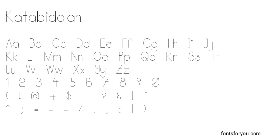 A fonte Katabidalan – alfabeto, números, caracteres especiais