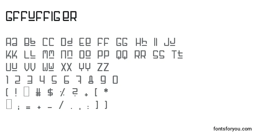 Czcionka GfFuffiger – alfabet, cyfry, specjalne znaki