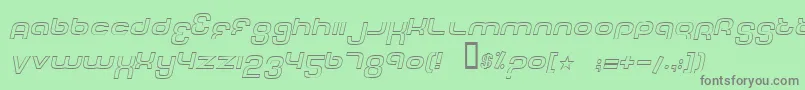 TechFontOutlineItalic Font – Gray Fonts on Green Background