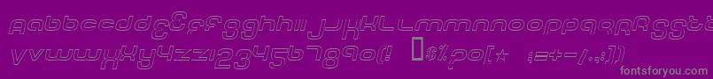 TechFontOutlineItalic Font – Gray Fonts on Purple Background