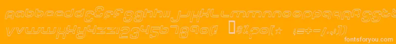 Шрифт TechFontOutlineItalic – розовые шрифты на оранжевом фоне