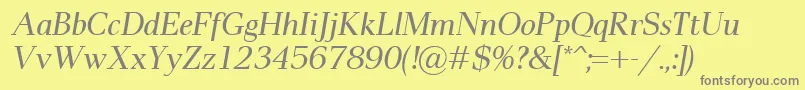 PaxItalic Font – Gray Fonts on Yellow Background