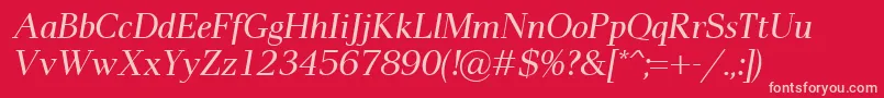 PaxItalic Font – Pink Fonts on Red Background