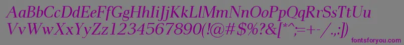 PaxItalic-fontti – violetit fontit harmaalla taustalla