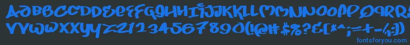 Juice ffy Font – Blue Fonts on Black Background