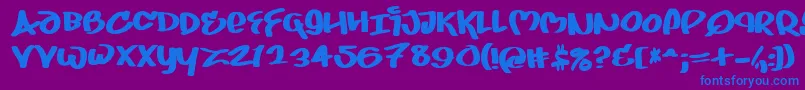 Juice ffy Font – Blue Fonts on Purple Background