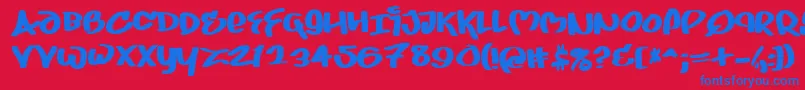 Juice ffy Font – Blue Fonts on Red Background