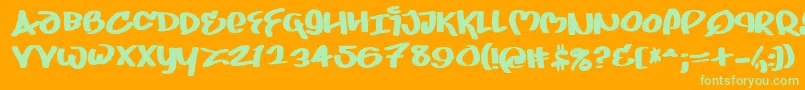 Juice ffy Font – Green Fonts on Orange Background