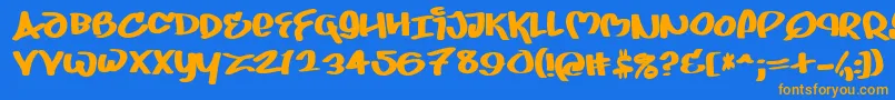 Juice ffy Font – Orange Fonts on Blue Background