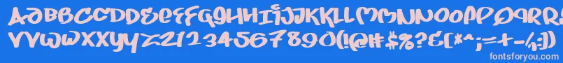 Juice ffy Font – Pink Fonts on Blue Background