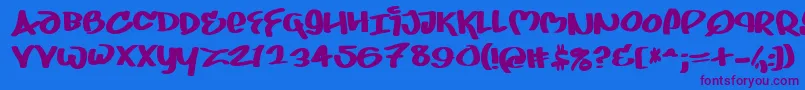 Juice ffy Font – Purple Fonts on Blue Background
