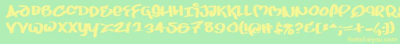 Juice ffy Font – Yellow Fonts on Green Background