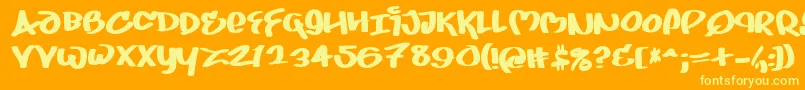 Juice ffy Font – Yellow Fonts on Orange Background