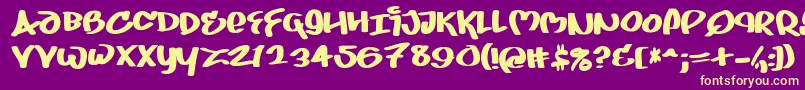 Juice ffy Font – Yellow Fonts on Purple Background