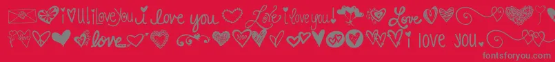 Kgheartdoodles Font – Gray Fonts on Red Background