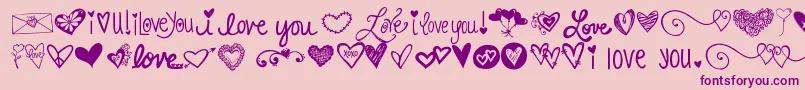 Kgheartdoodles Font – Purple Fonts on Pink Background