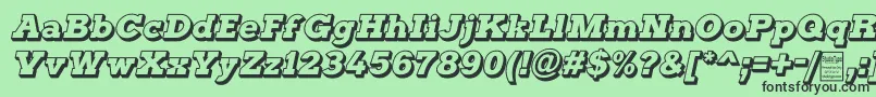 TyposterOutlineItalicDemo Font – Black Fonts on Green Background