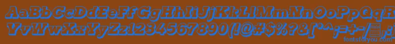 TyposterOutlineItalicDemo Font – Blue Fonts on Brown Background