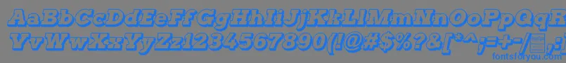 TyposterOutlineItalicDemo Font – Blue Fonts on Gray Background