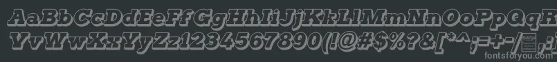 TyposterOutlineItalicDemo Font – Gray Fonts on Black Background