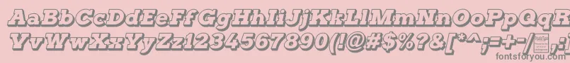 TyposterOutlineItalicDemo-Schriftart – Graue Schriften auf rosa Hintergrund