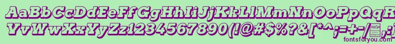 TyposterOutlineItalicDemo Font – Purple Fonts on Green Background