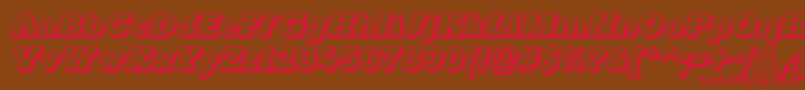 TyposterOutlineItalicDemo Font – Red Fonts on Brown Background