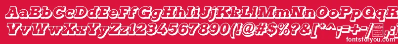TyposterOutlineItalicDemo Font – White Fonts on Red Background