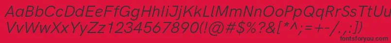 HkgroteskLegacyitalic Font – Black Fonts on Red Background