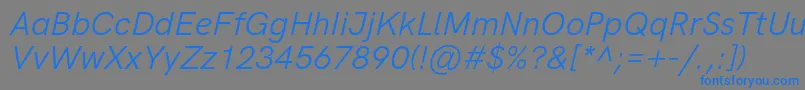 Шрифт HkgroteskLegacyitalic – синие шрифты на сером фоне