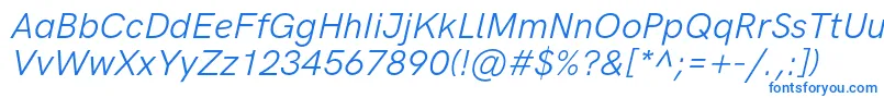 HkgroteskLegacyitalic Font – Blue Fonts on White Background