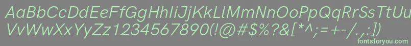 HkgroteskLegacyitalic Font – Green Fonts on Gray Background