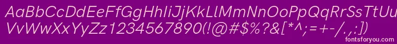 HkgroteskLegacyitalic Font – Pink Fonts on Purple Background