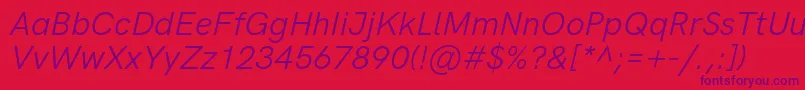 Шрифт HkgroteskLegacyitalic – фиолетовые шрифты на красном фоне