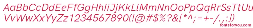 Czcionka HkgroteskLegacyitalic – czerwone czcionki na białym tle