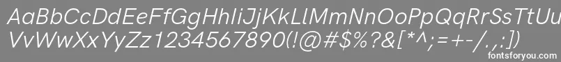 フォントHkgroteskLegacyitalic – 灰色の背景に白い文字