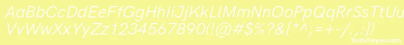 HkgroteskLegacyitalic Font – White Fonts on Yellow Background