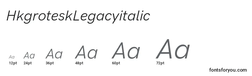 Размеры шрифта HkgroteskLegacyitalic (110197)