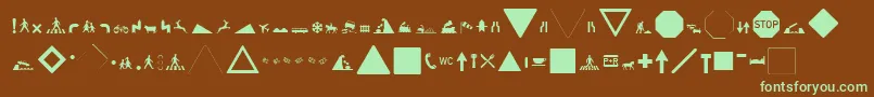Шрифт ZeichenHundertAlt – зелёные шрифты на коричневом фоне