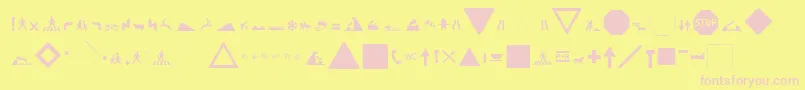 ZeichenHundertAlt Font – Pink Fonts on Yellow Background