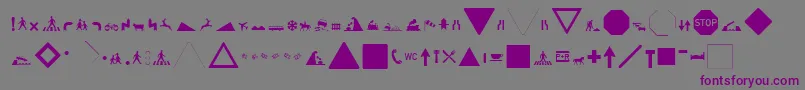 Шрифт ZeichenHundertAlt – фиолетовые шрифты на сером фоне