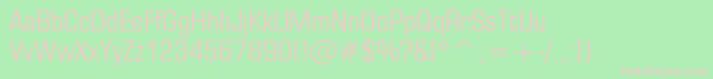 Square721CondensedBt-fontti – vaaleanpunaiset fontit vihreällä taustalla