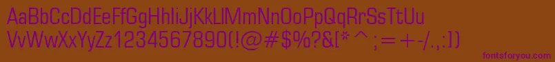 Square721CondensedBt Font – Purple Fonts on Brown Background