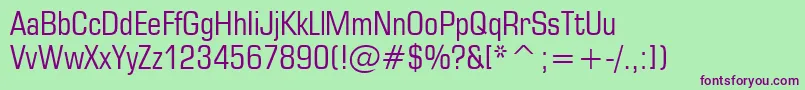 Square721CondensedBt Font – Purple Fonts on Green Background
