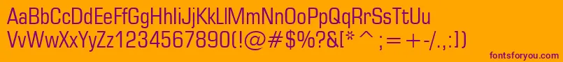 Square721CondensedBt Font – Purple Fonts on Orange Background