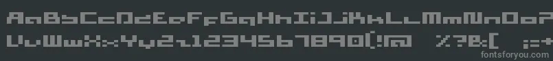SupersimpleFat-fontti – harmaat kirjasimet mustalla taustalla